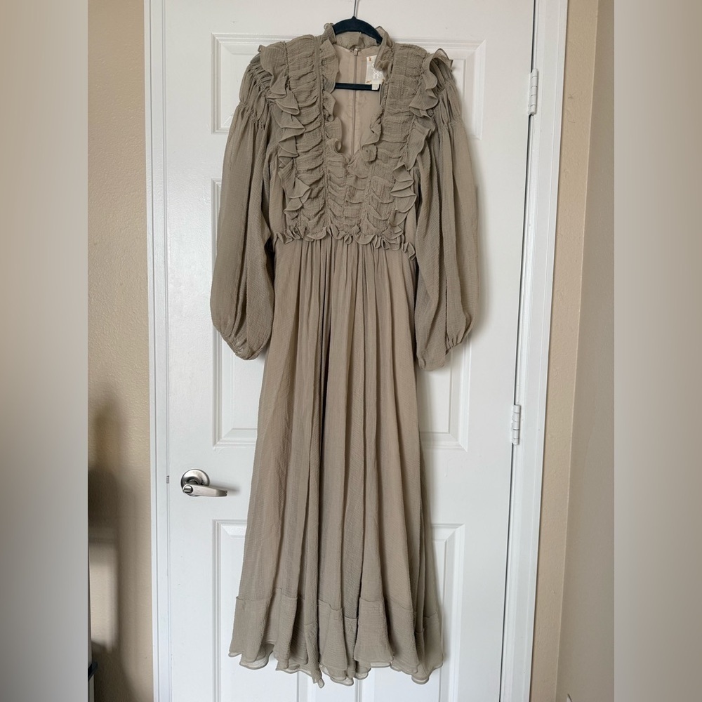 SSONE MIDI Flowy Ruffle Dress Size 14 - Picture 2 of 16